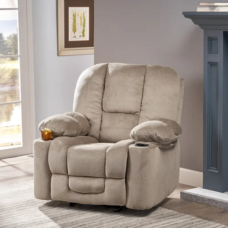 Gannon Fauteuil club inclinable et pivotant en tissu