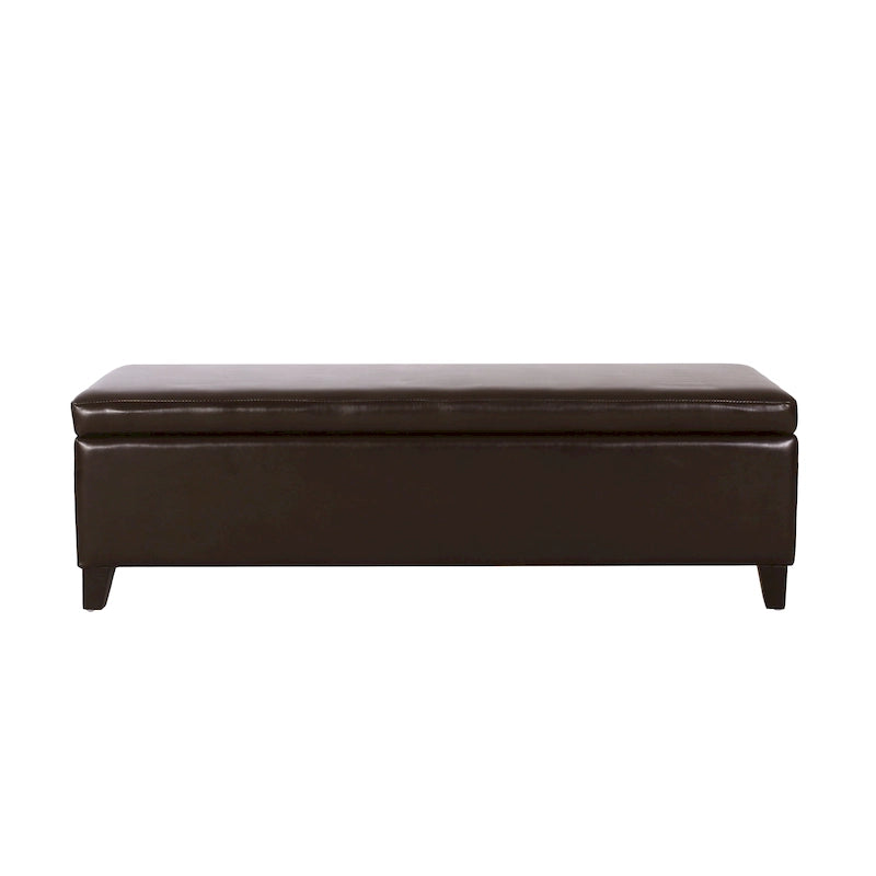 Banc coffre de rangement York en cuir reconstitué par