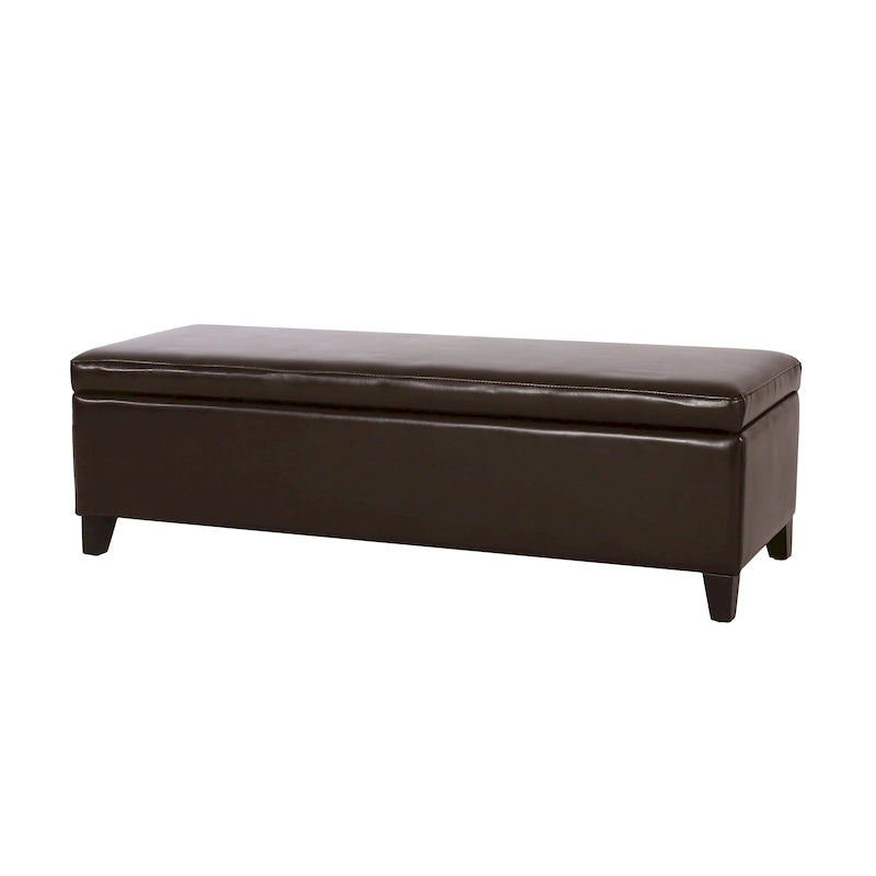 Banc coffre de rangement York en cuir reconstitué par