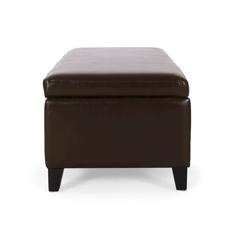 Banc coffre de rangement York en cuir reconstitué par