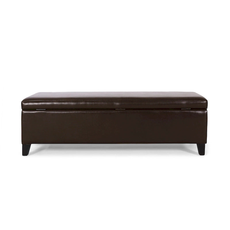 Banc coffre de rangement York en cuir reconstitué par
