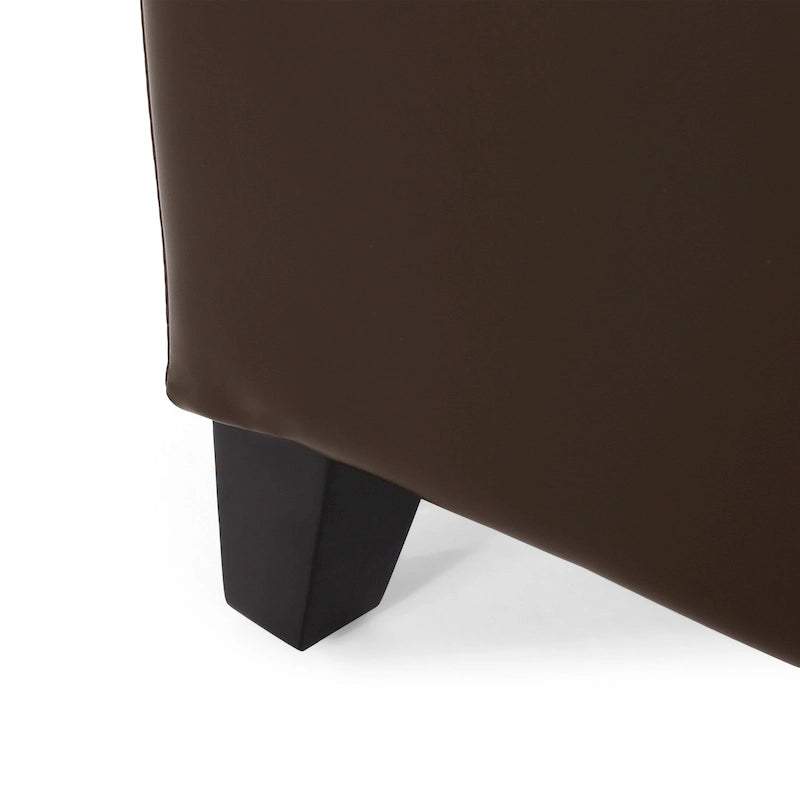 Banc coffre de rangement York en cuir reconstitué par