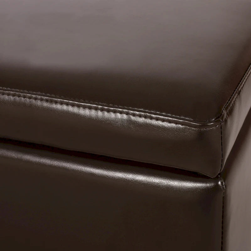 Banc coffre de rangement York en cuir reconstitué par
